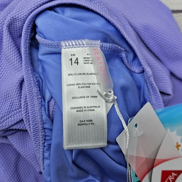 NWT Seafolly Kids Mini Me Portofino Long Sleeve One-Piece L32138 Girls Size 14‎ - Picture 3 of 5
